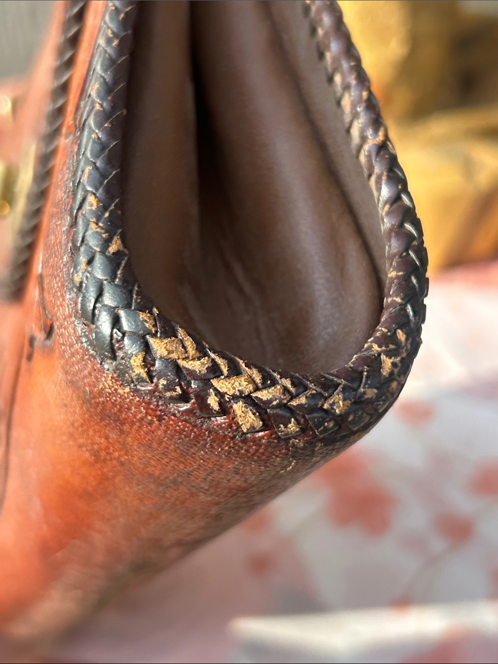 Mexico 60’s Hand Tooled Leather Top-Handle Bag - Picture 7 of 14